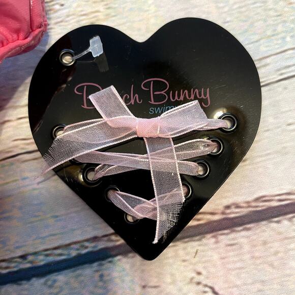 Beach Bunny Bikini Top Womens XS Pink Metallic Halter Swim Pool Beach Vacation - Picture 3 of 5